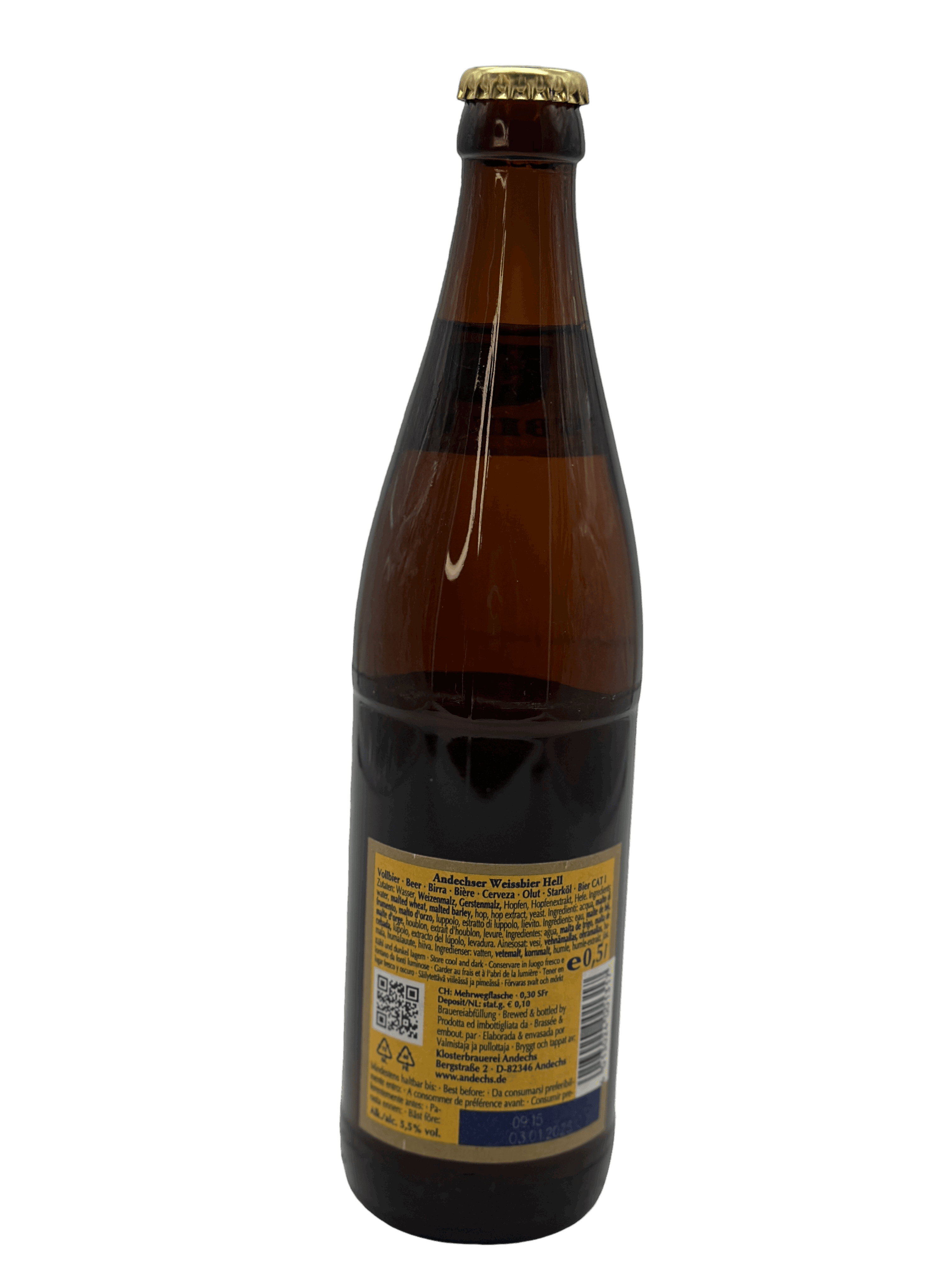 Andechser Weißbier Hell 20 x 0.5l Glas