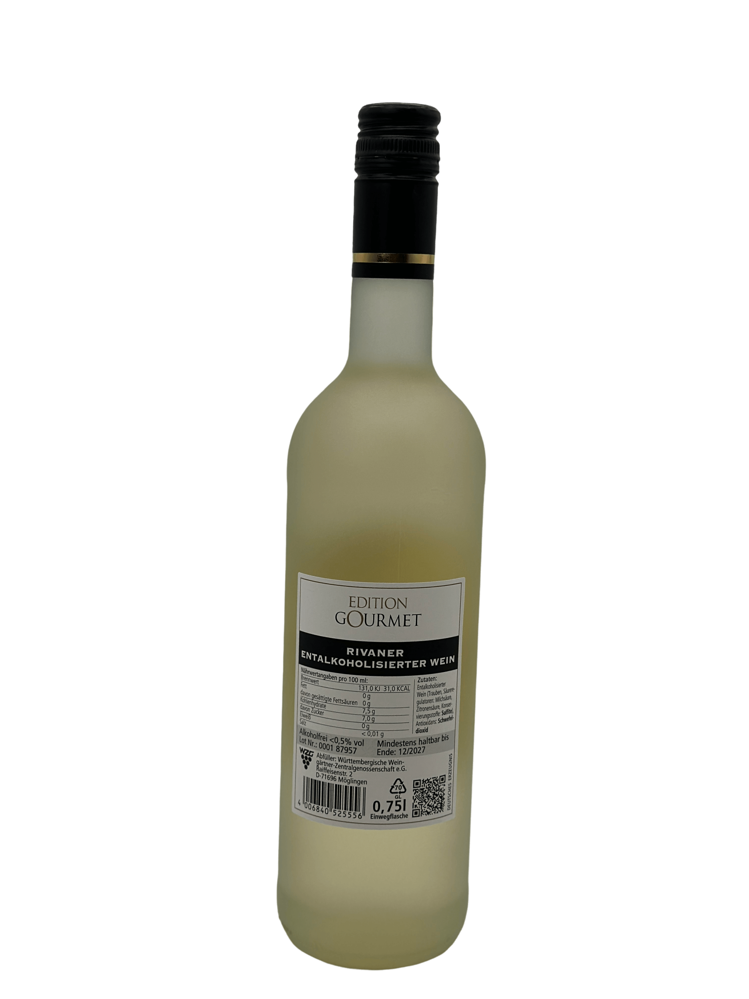 Edition Gourmet 2023 Rivaner Alkoholfrei 0.75l Glas