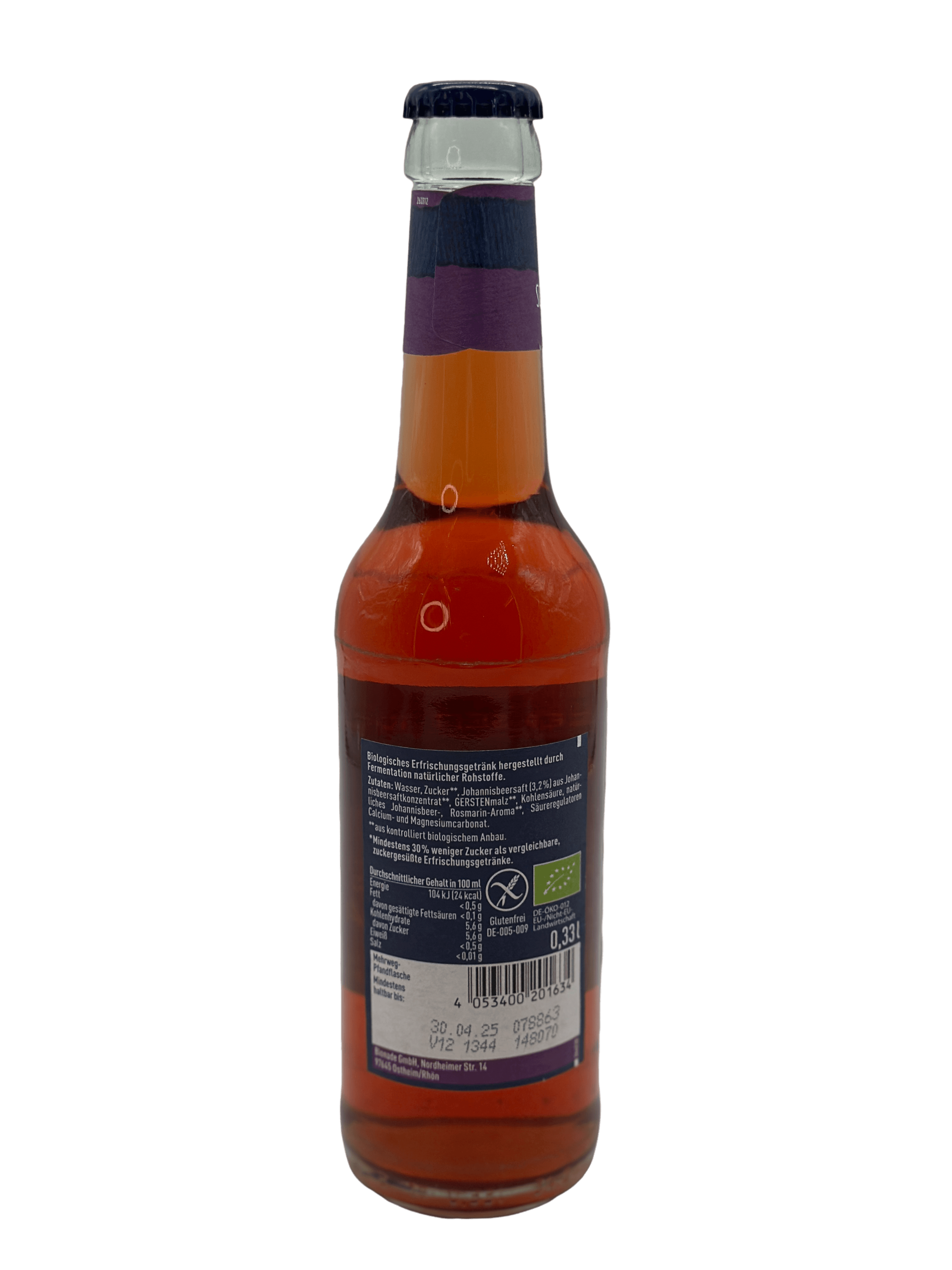 Bionade Schwarze Johannisbeere-Rosmarin 12 x 0.33l Glas