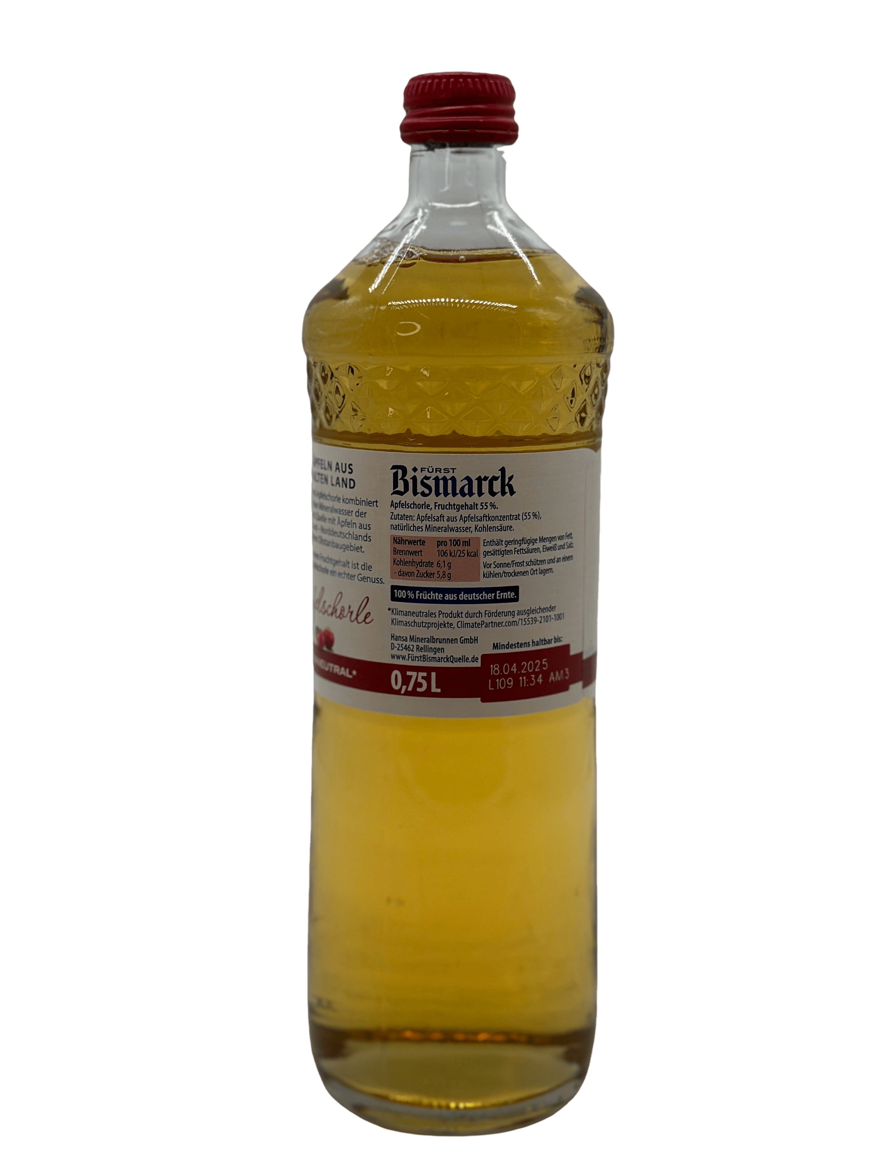 Bismarck Apfelschorle 12 x 0.75l Glas