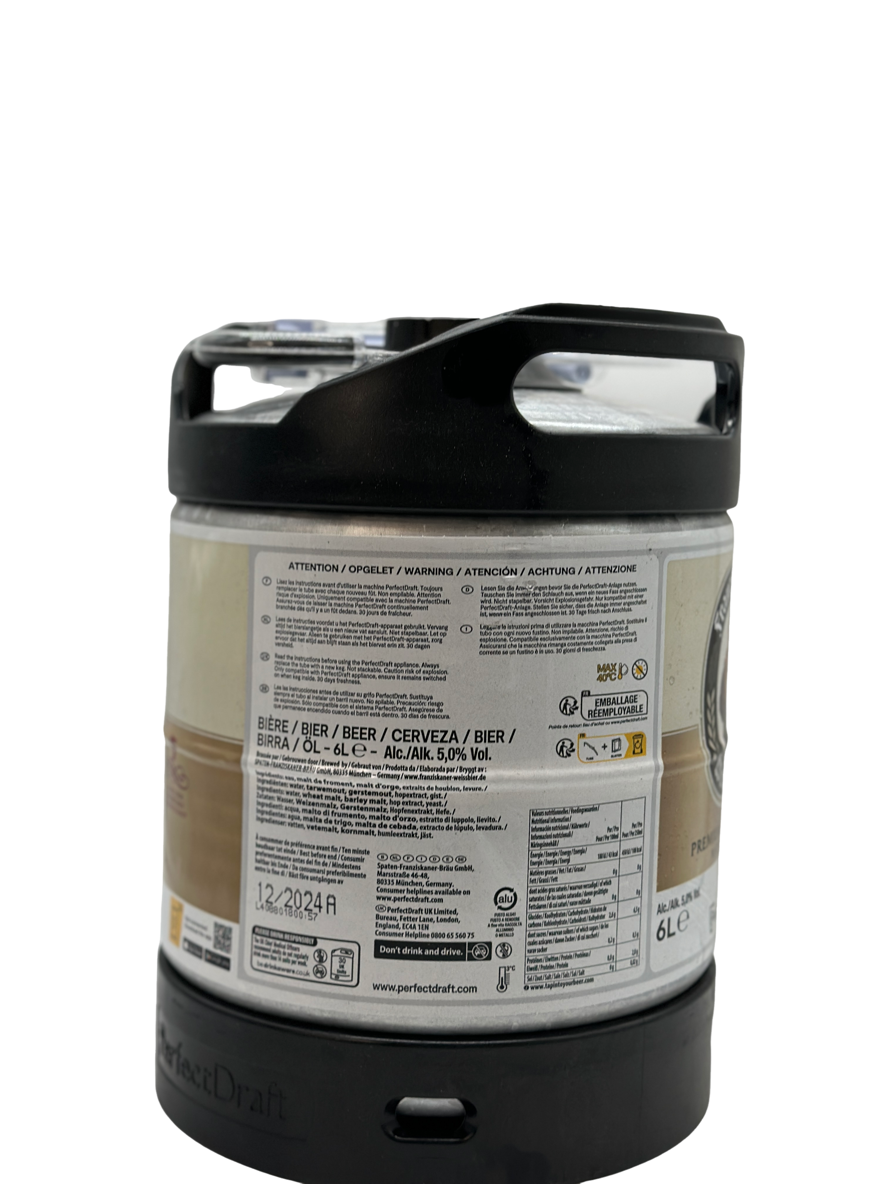 Franziskaner Weissbier Naturtrüb 6.0l Fass