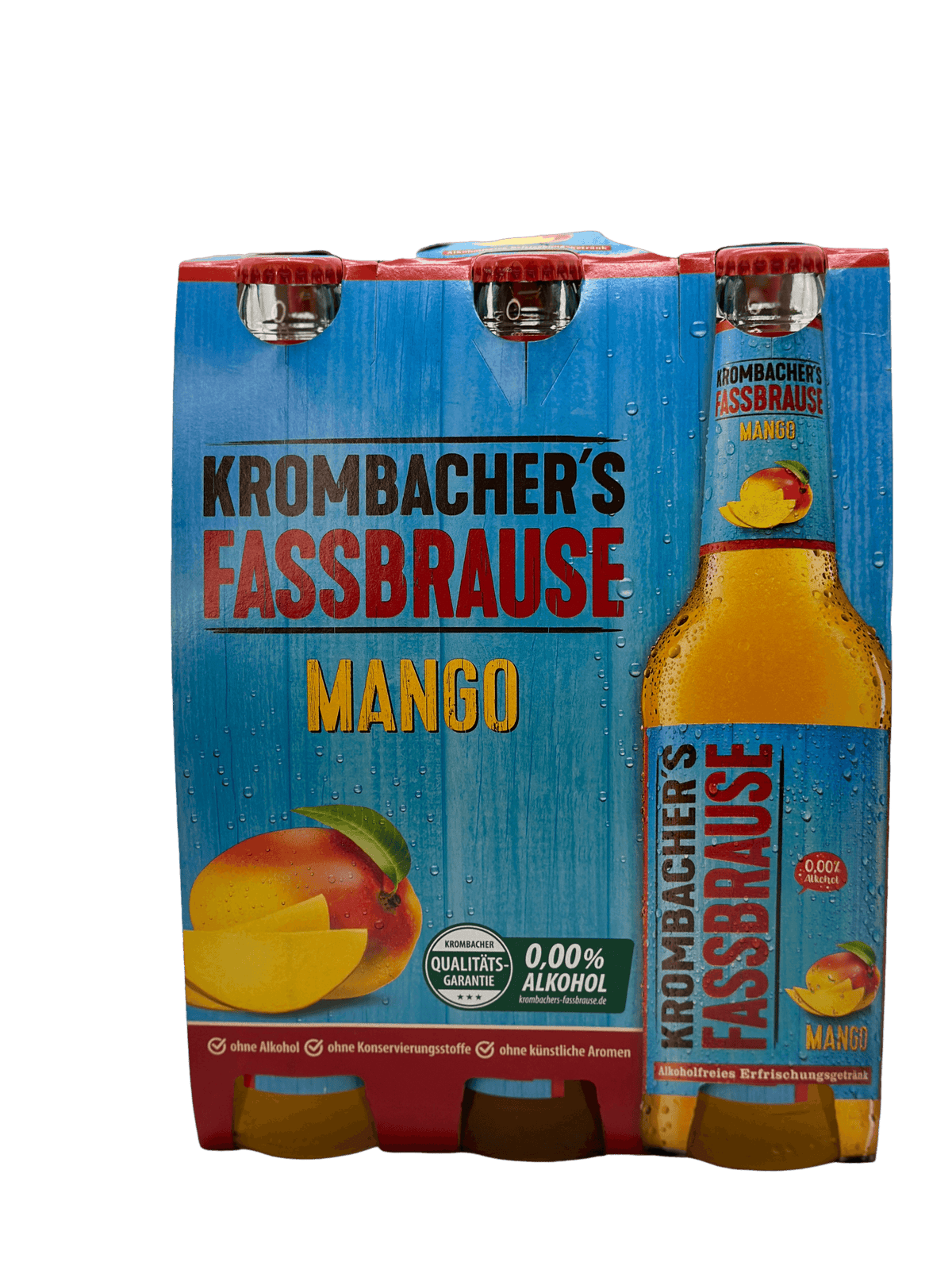 Krombacher' Fassbrause Mango Alkoholfrei 6 x 0.33l Glas