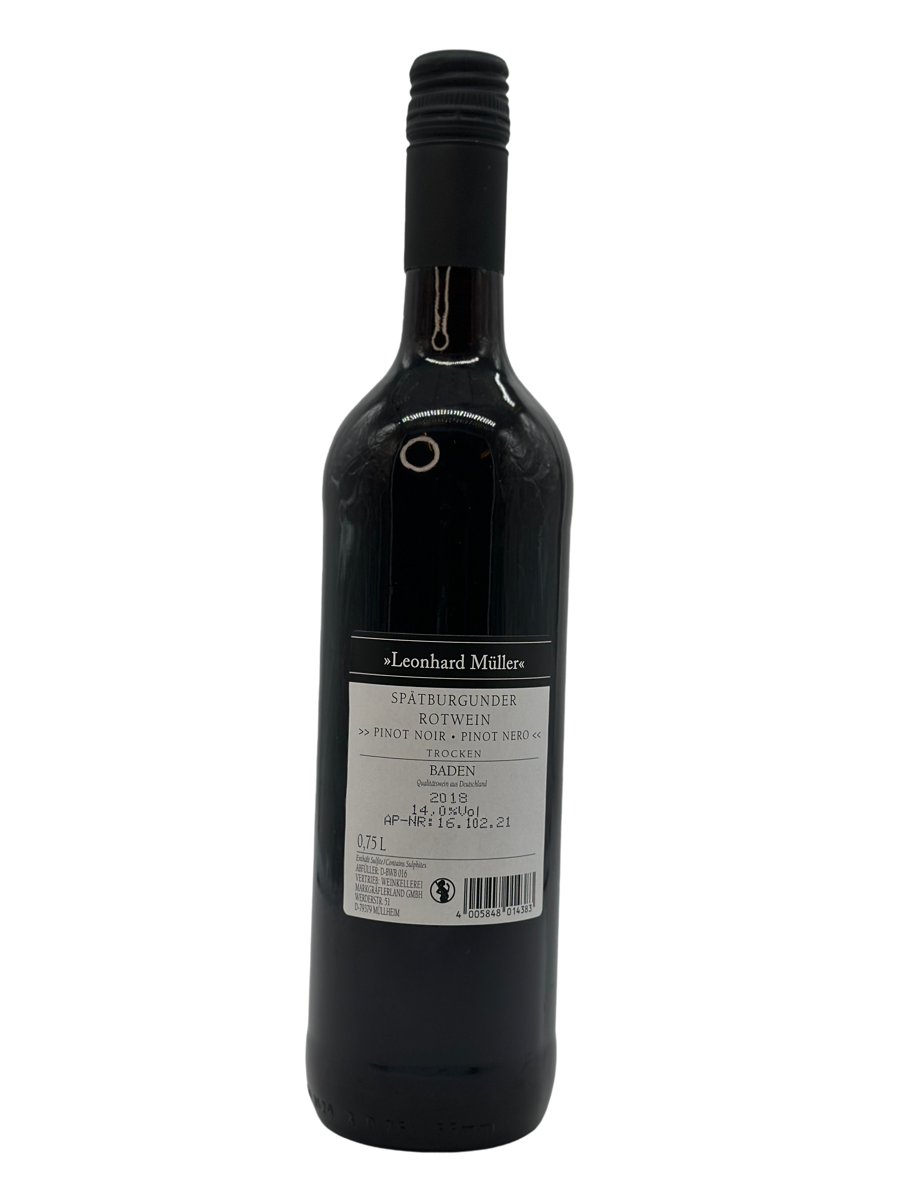 Leonhard Müller Spätburgunder Rotwein 0.75l Glas