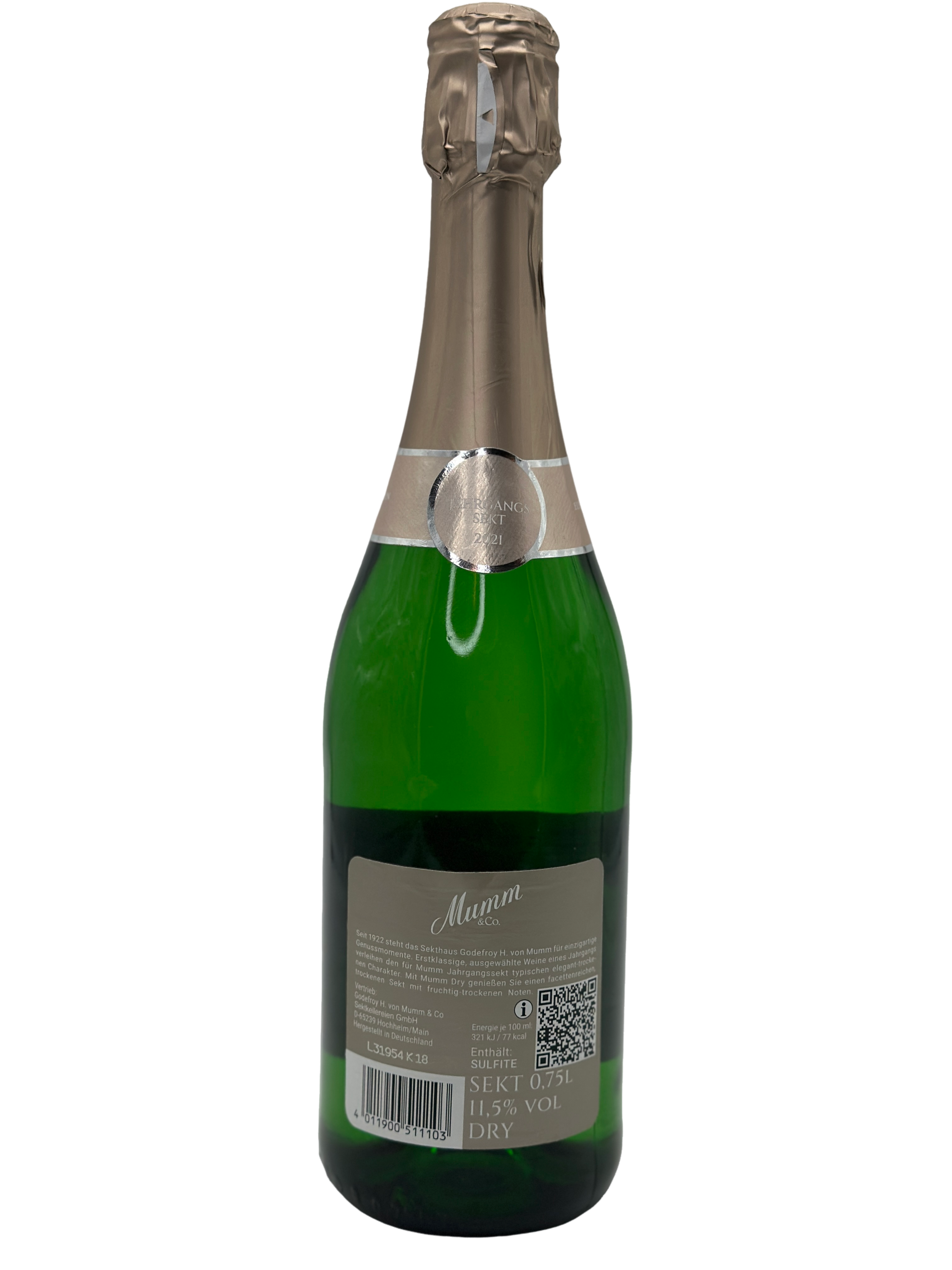 Mumm & Co Jahrgangssekt Dry 0.75l Glas