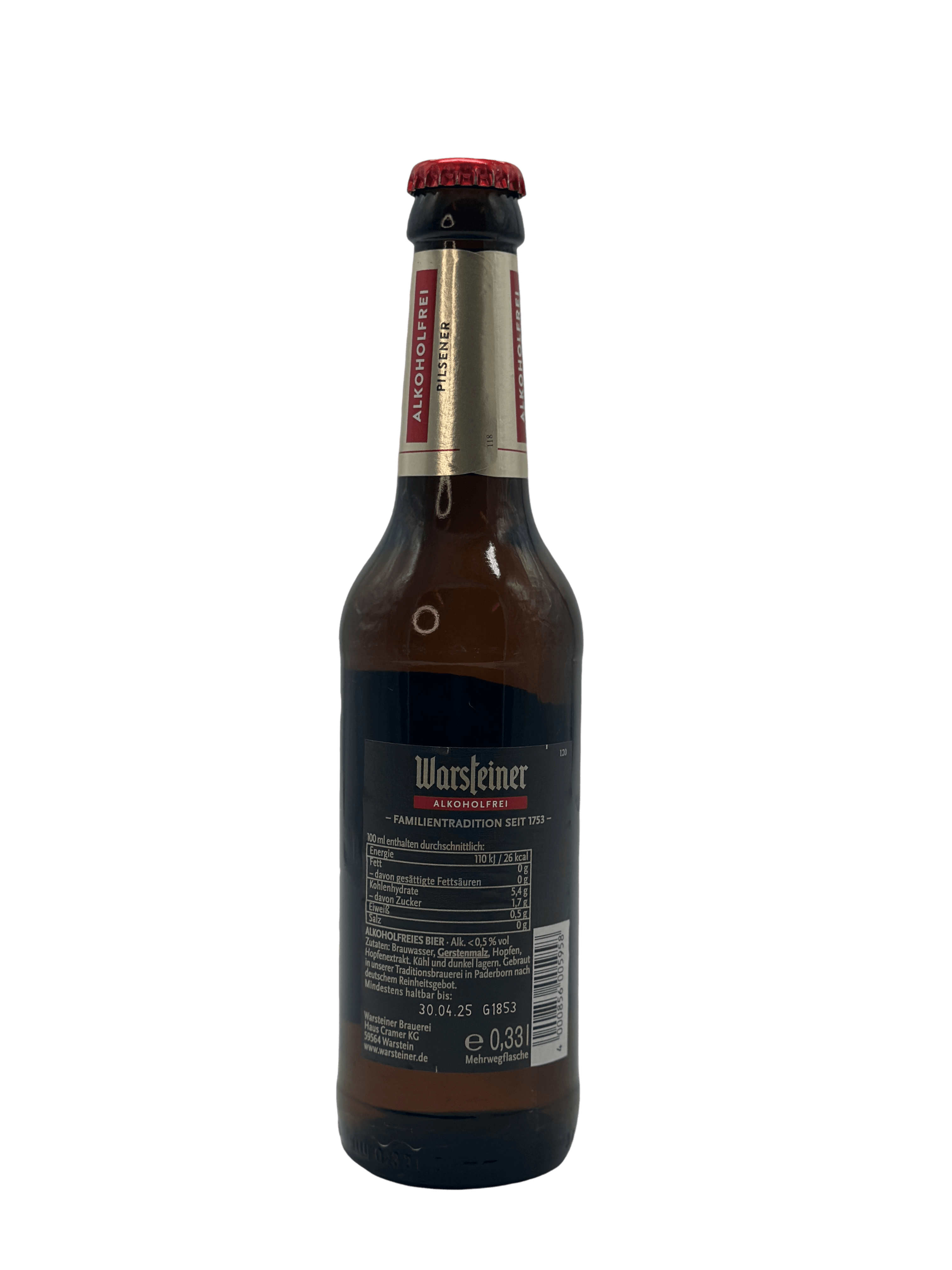 Warsteiner Alkoholfrei Pilsener 24 x 0.33l Glas