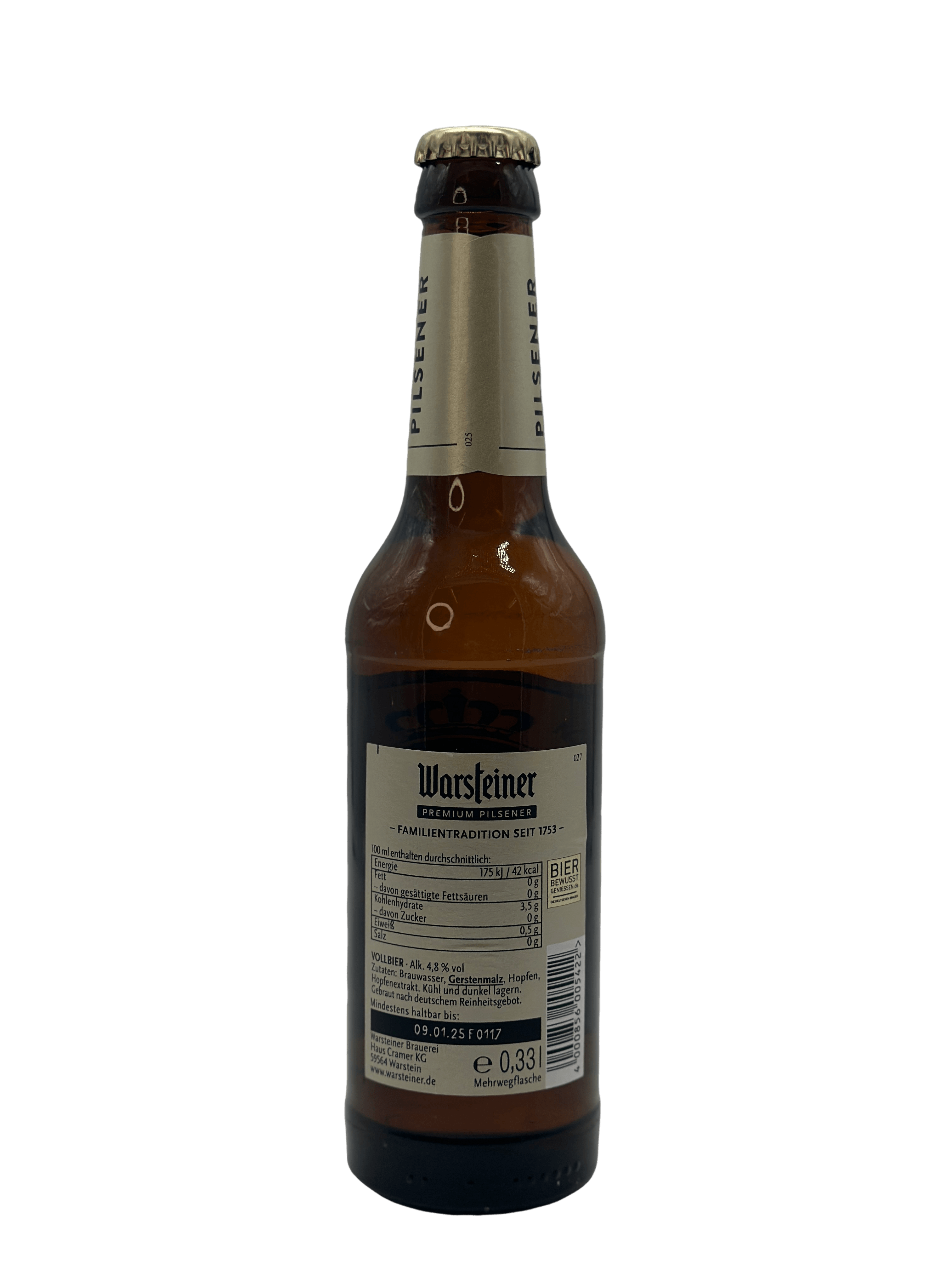 Warsteiner Pilsener Mild-Hopfig 24 x 0.33l Glas